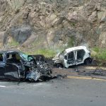 Após colisão frontal veículo pega fogo entre Formosa do Sul e Quilombo